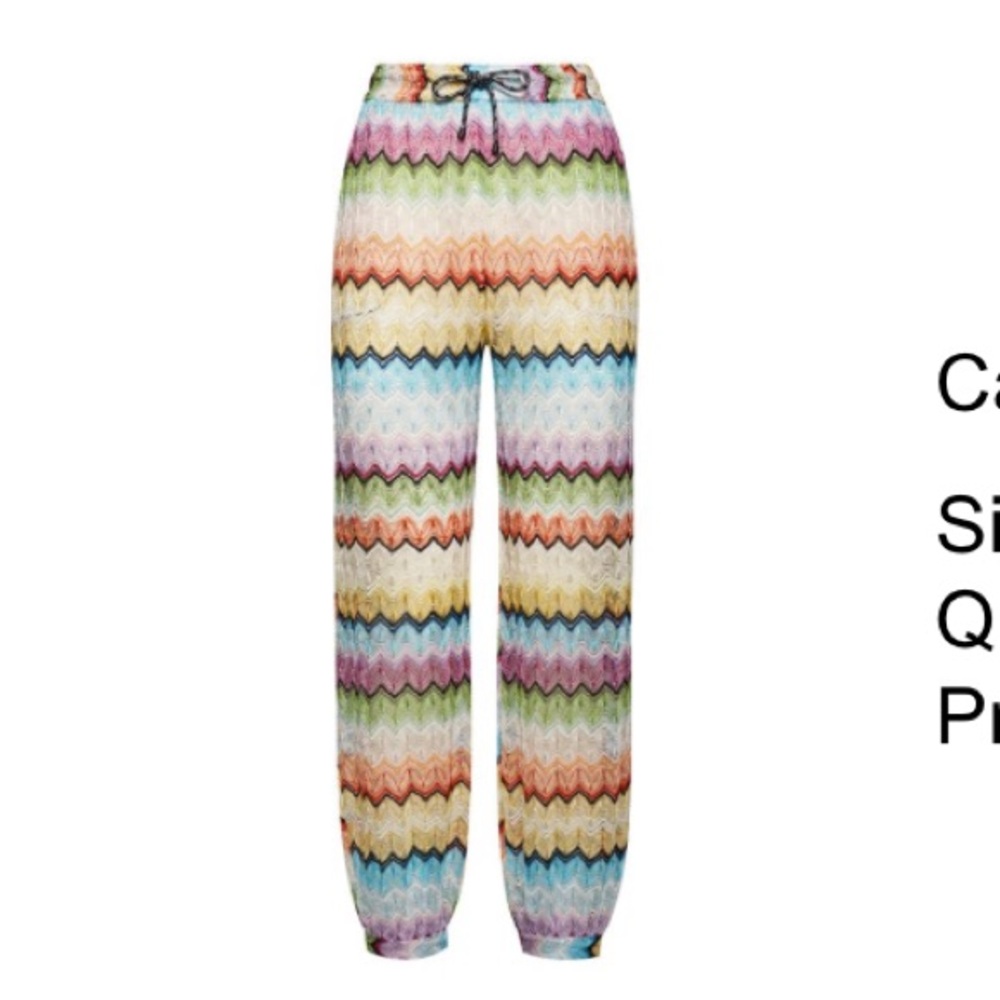 Missoni zigzag beach pant joggers size 36/0